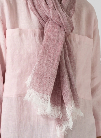 Linen Lightweight Design Burgundy Scarf Set