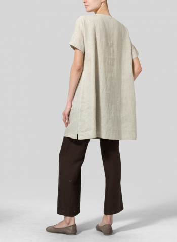 Oat Linen Sweetheart Neckline S/S Tunics