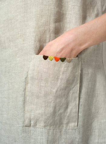 Oat Linen Sweetheart Neckline S/S Tunics