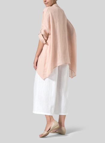 Madeira Pink Linen Delicate Deep V-neck Overtop