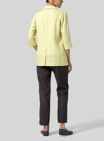 Lime Linen Single Breasted Jacket