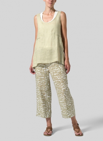 Pale Goldenrod Linen Double Pocketed Tank