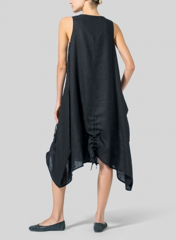 Black Linen Layering Sleeveless Dress