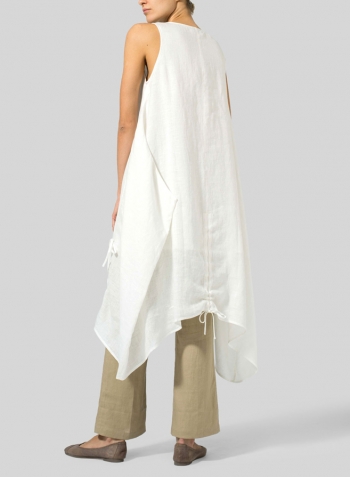 Soft White Linen Layering Sleeveless Dress Set