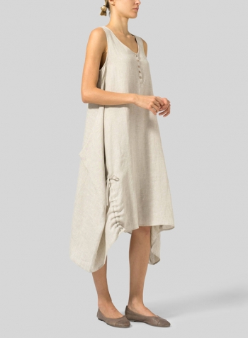 Oat Linen Layering Sleeveless Dress