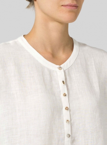 Soft White Linen Cap Sleeves Lightweight Top
