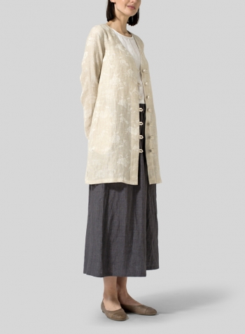 Jacquard Linen Handmade Knot Buttons Top Set