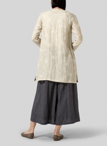 Jacquard Linen Handmade Knot Buttons Top Set