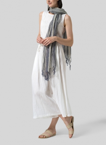 Linen Oversized Striped Scarf Set