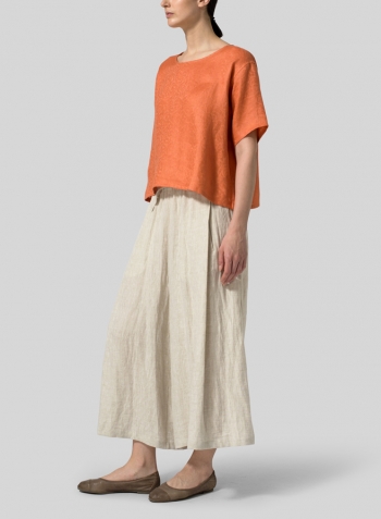 Jacquard Orange Linen Classic Boxy Top