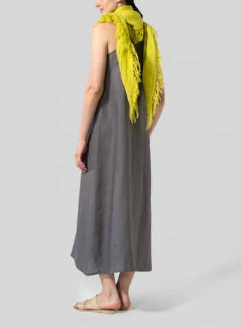 Gray Linen A-line Maxi Dress Set