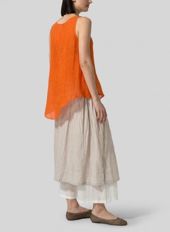 Orange Lightweight linen Gauze Vest