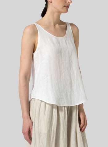 Soft White Linen Thin Strap Cami