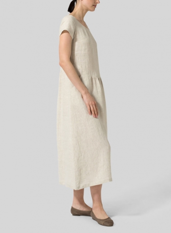 Oat Linen Short Sleeve Dress