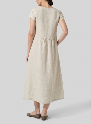 Oat Linen Short Sleeve Dress