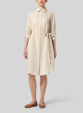 Oat Linen Shirt Dress