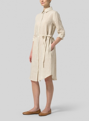 Oat Linen Shirt Dress