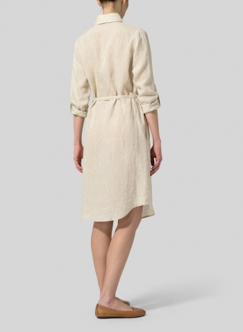 Oat Linen Shirt Dress