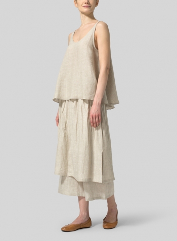 Oat Linen Low Back Tank Set