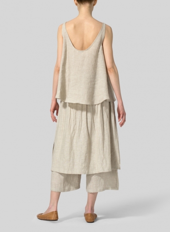 Oat Linen Low Back Tank Set