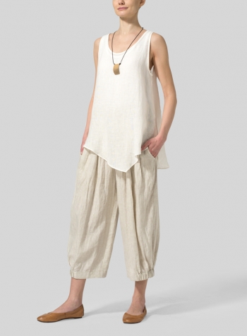 Lightweight linen Gauze Vest With Necklace