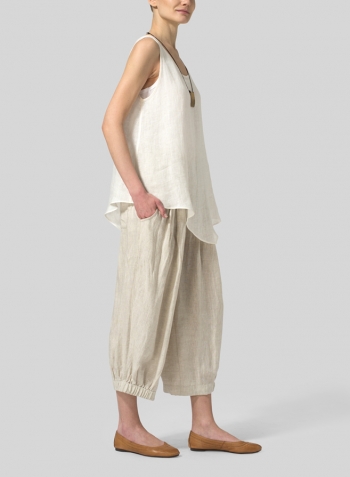 Lightweight linen Gauze Vest With Necklace