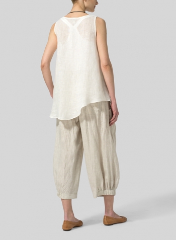 Lightweight linen Gauze Vest With Necklace