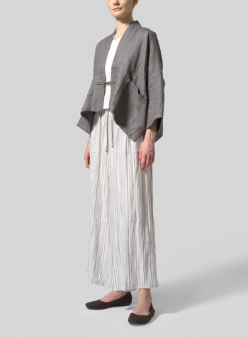 Kendall Charcoal Double Layer Linen Kimono Jacket