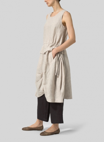 Oat Linen Loose A-Line Dress Set