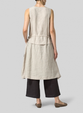 Oat Linen Loose A-Line Dress Set