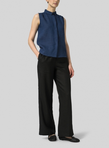 Linen Classic Sleeveless Top Set