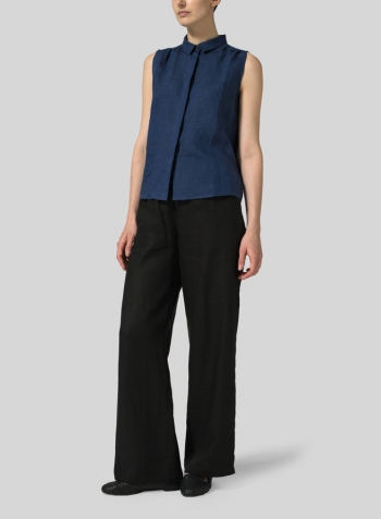 Linen Classic Sleeveless Top Set