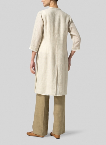 Linen Double Layers Long Top Set