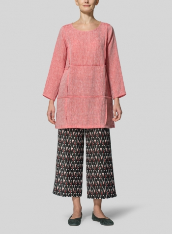 Two Tone Red Linen Doll Tunic