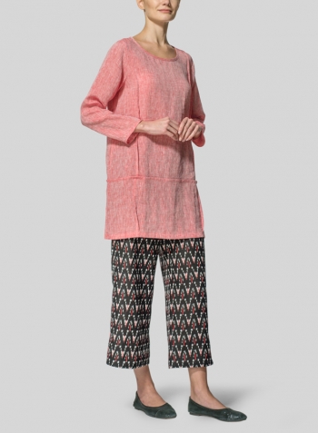 Two Tone Red Linen Doll Tunic