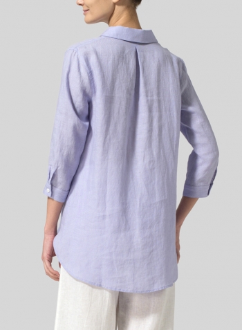 Lavender Linen Classic Collar Shirt