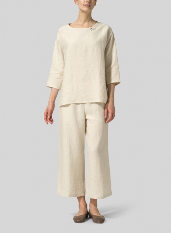 Oat Linen Scoop Neck Tunic