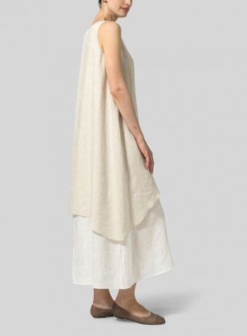 Oat Linen Double Layer Extra Long Dress