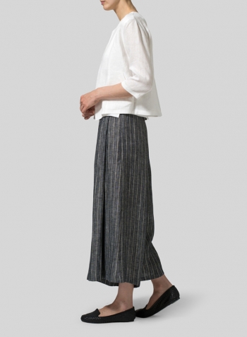 White Linen Open Front Jacket