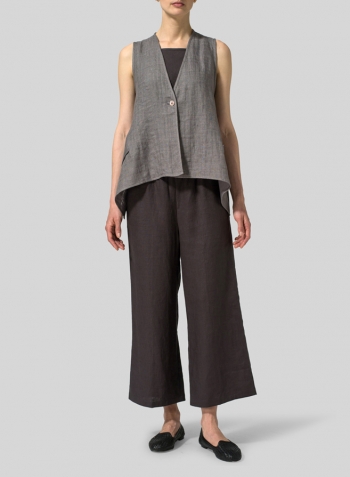 Kendall Charcoal Linen Casual Vest