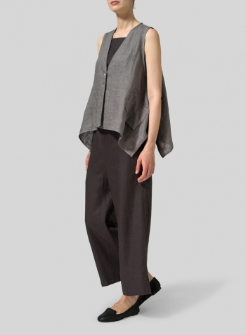 Kendall Charcoal Linen Casual Vest