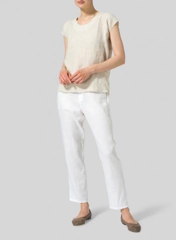 Oat Linen Straight Stick-Shaped Top