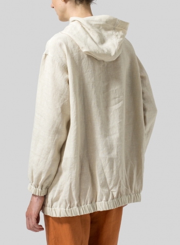 Oat Linen Oversized Hoodie Top