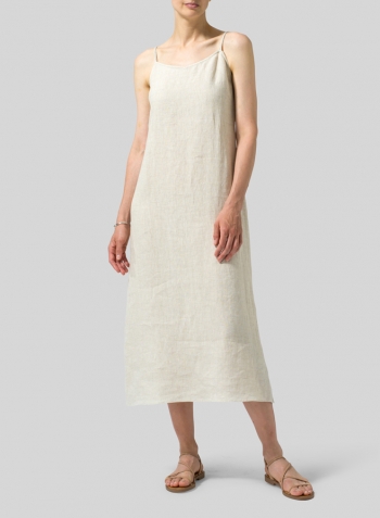 Oat Linen Spaghetti Strap Long Dress