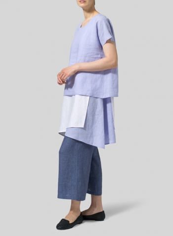 Lavender Pale Purple Linen Layered Top