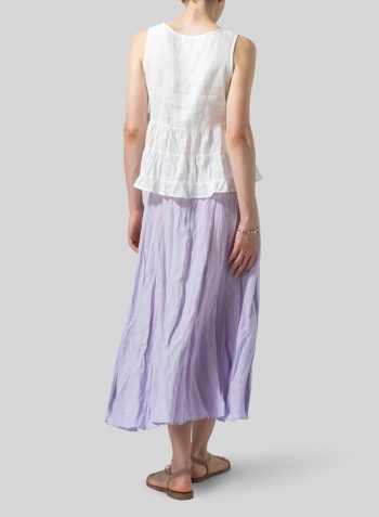 Linen Sleeveless Pleated Blouse Set