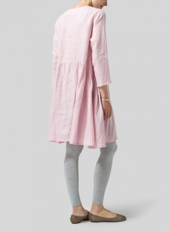 Pink Linen A-line Long Top