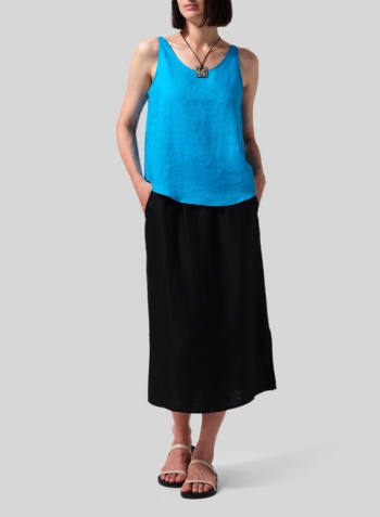 Linen Thin Strap Cami With Necklace