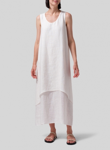 Linen Double Layer Extra Long Dress