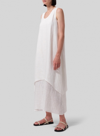 Linen Double Layer Extra Long Dress